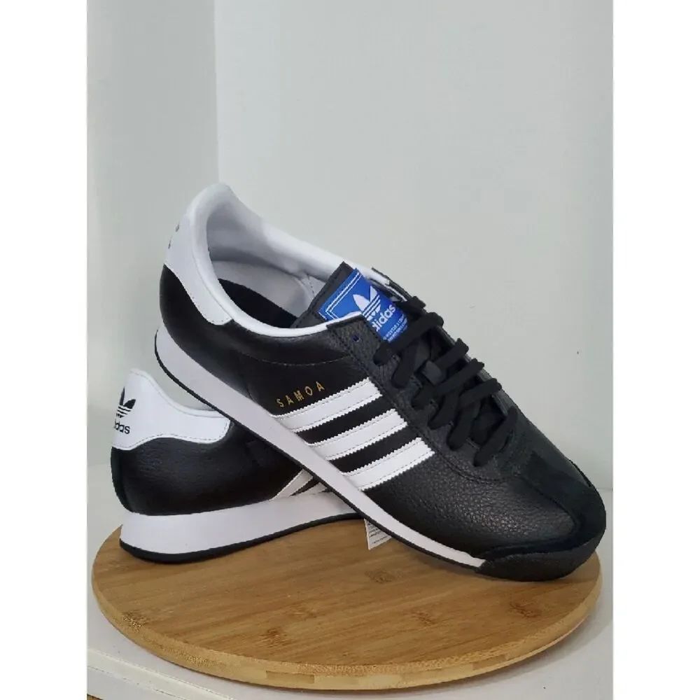 adidas Orignal's Men's Samoa Black White Leather Sneakers Size 12.5 NIB